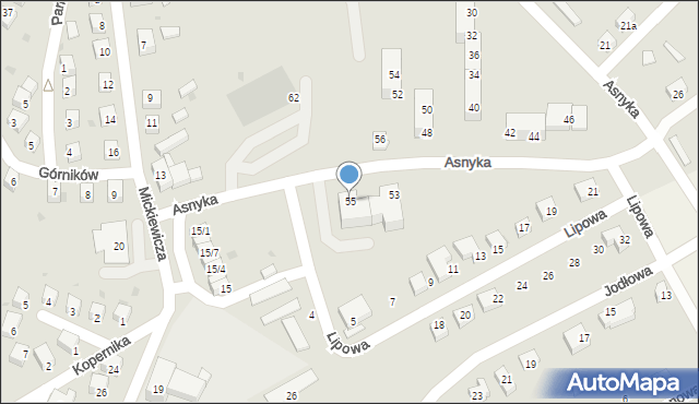 Nowogrodziec, Asnyka Adama, 55, mapa Nowogrodziec