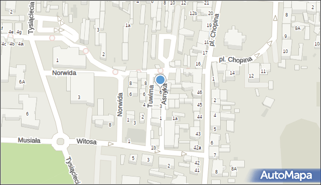 Nowy Tomyśl, Asnyka Adama, 6, mapa Nowy Tomyśl