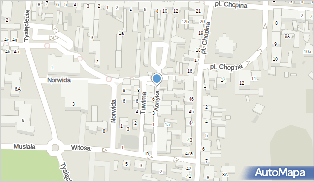 Nowy Tomyśl, Asnyka Adama, 8, mapa Nowy Tomyśl