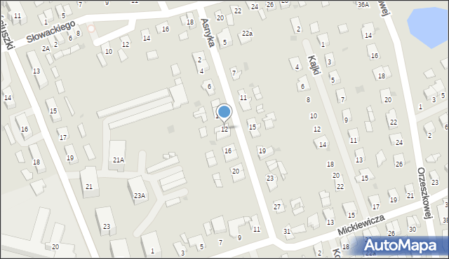 Olecko, Asnyka Adama, 12, mapa Olecko