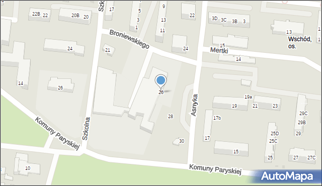 Ostrów Wielkopolski, Asnyka Adama, 26, mapa Ostrów Wielkopolski