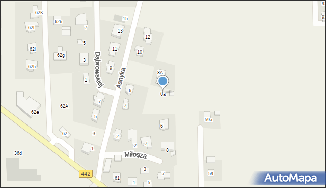 Pawłówek, Asnyka Adama, 6a, mapa Pawłówek