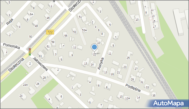 Piaseczno, Asnyka Adama, 12, mapa Piaseczno