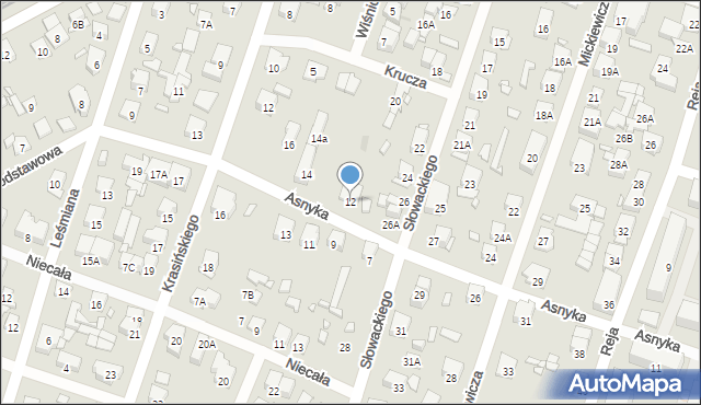 Piastów, Asnyka Adama, 12, mapa Piastów