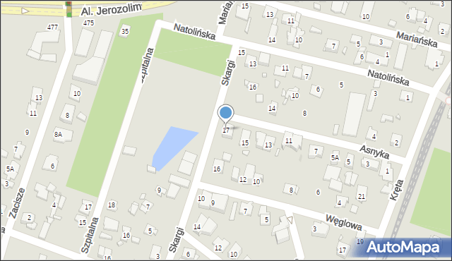 Pruszków, Asnyka Adama, 17, mapa Pruszków