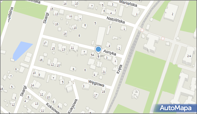 Pruszków, Asnyka Adama, 5, mapa Pruszków
