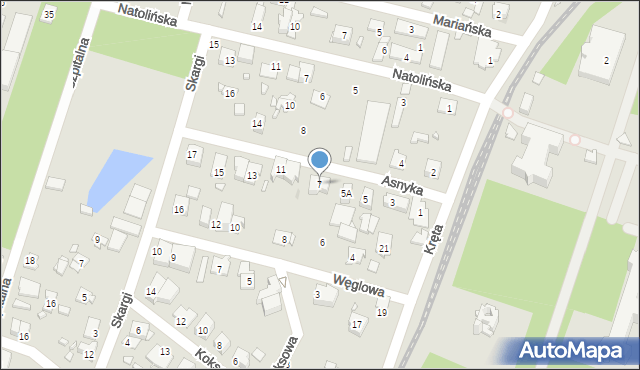 Pruszków, Asnyka Adama, 7, mapa Pruszków