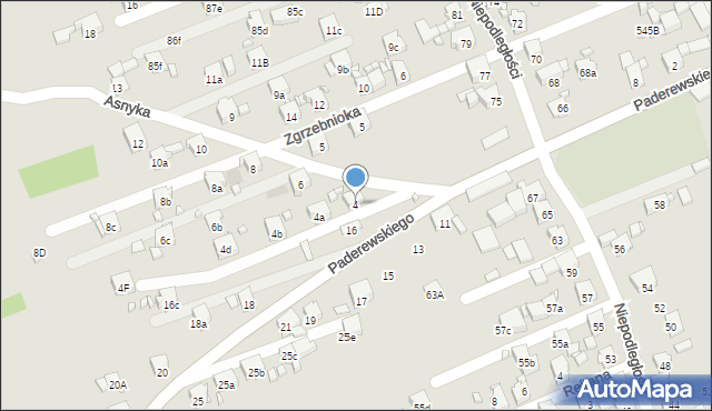 Pszów, Asnyka Adama, 4, mapa Pszów