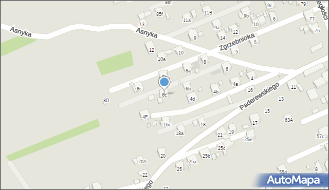 Pszów, Asnyka Adama, 6c, mapa Pszów