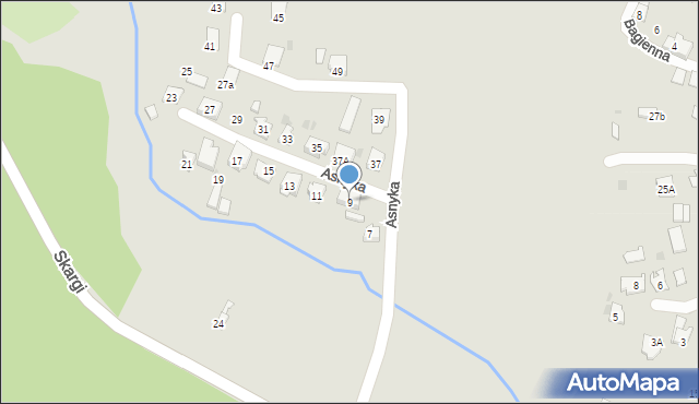 Ruda Śląska, Asnyka Adama, 9, mapa Rudy Śląskiej