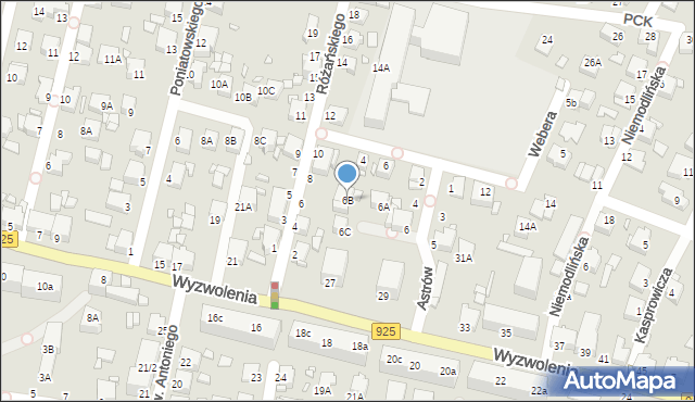 Rybnik, Astrów, 6B, mapa Rybnika