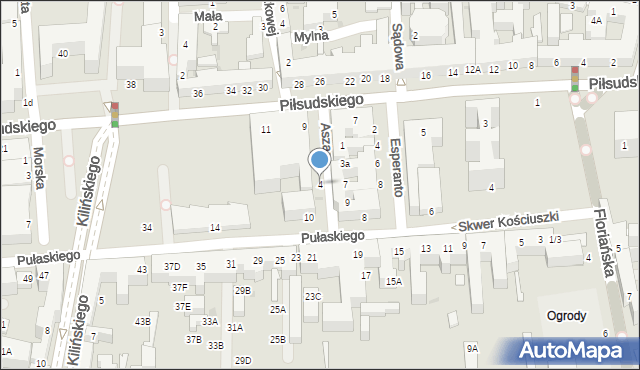 Siedlce, Asza Szaloma, 4, mapa Siedlce