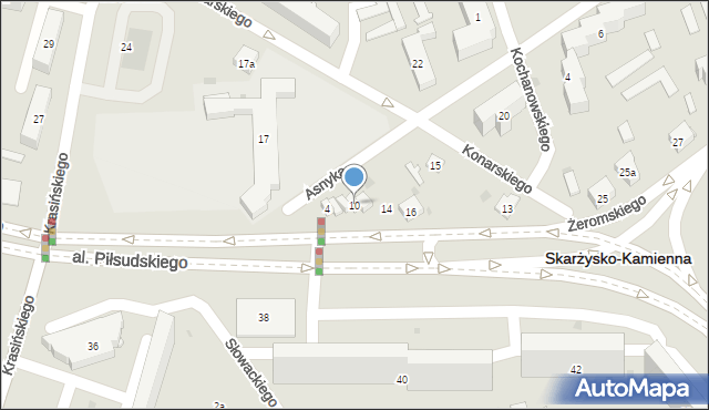 Skarżysko-Kamienna, Asnyka Adama, 10, mapa Skarżysko-Kamienna