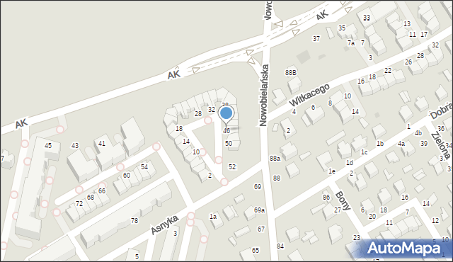 Skierniewice, Asnyka Adama, 46, mapa Skierniewic