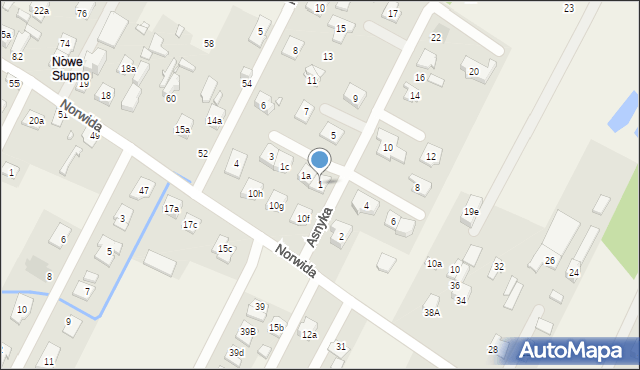 Słupno, Asnyka Adama, 1, mapa Słupno