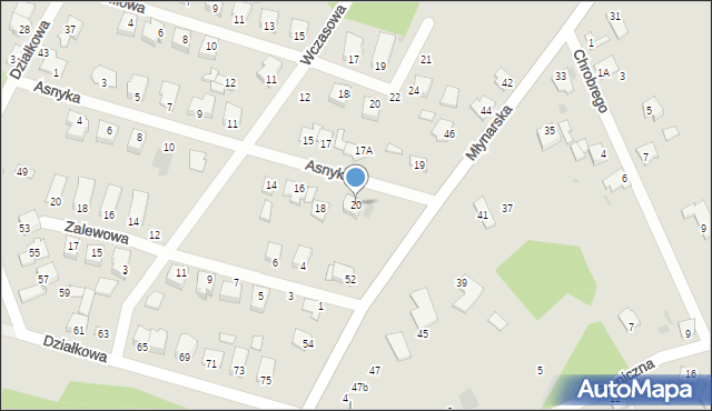 Sochaczew, Asnyka Adama, 20, mapa Sochaczew