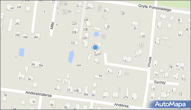 Starogard Gdański, Asnyka Adama, 11, mapa Starogard Gdański