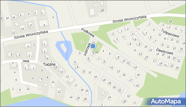 Stęszewko, Astrowa, 3, mapa Stęszewko