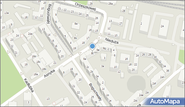 Szczecin, Asnyka Adama, 9c, mapa Szczecina