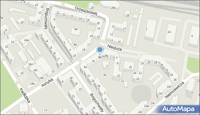 Szczecin, Asnyka Adama, 9e, mapa Szczecina