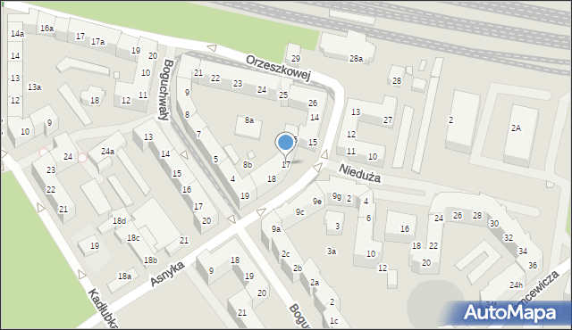 Szczecin, Asnyka Adama, 17, mapa Szczecina