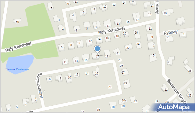 Szczecin, Astronomiczna, 17, mapa Szczecina