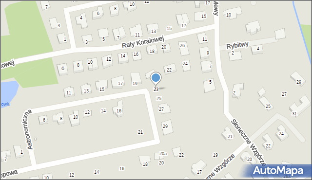 Szczecin, Astronomiczna, 23, mapa Szczecina