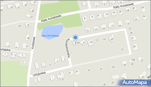 Szczecin, Astronomiczna, 6, mapa Szczecina