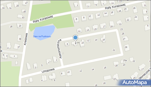 Szczecin, Astronomiczna, 8, mapa Szczecina