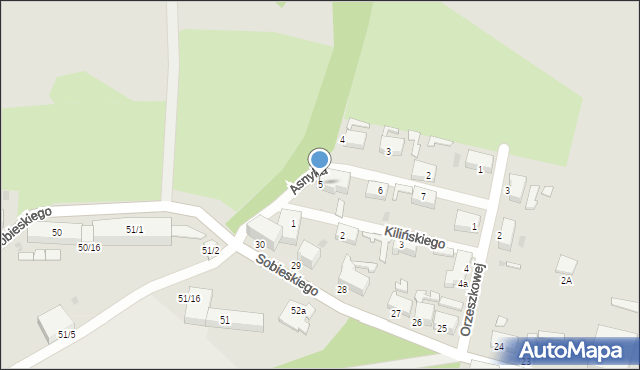 Szprotawa, Asnyka Adama, 5, mapa Szprotawa