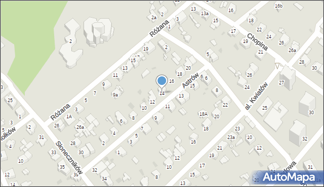 Tarnowskie Góry, Astrów, 14, mapa Tarnowskie Góry