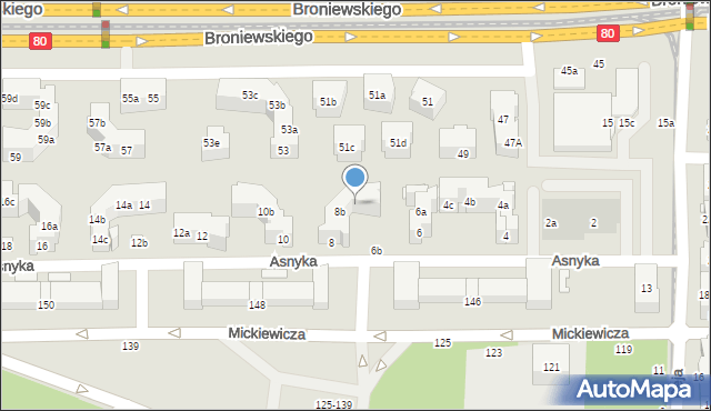 Toruń, Asnyka Adama, 8c, mapa Torunia