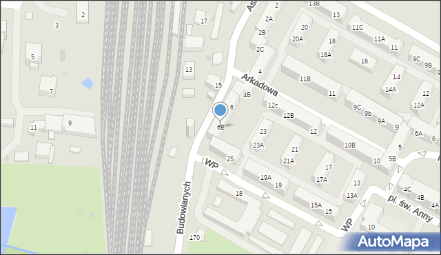 Tychy, Asnyka Adama, 6B, mapa Tychów