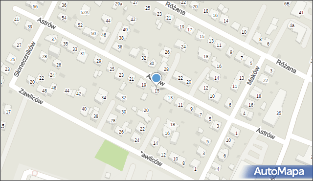 Tychy, Astrów, 15, mapa Tychów