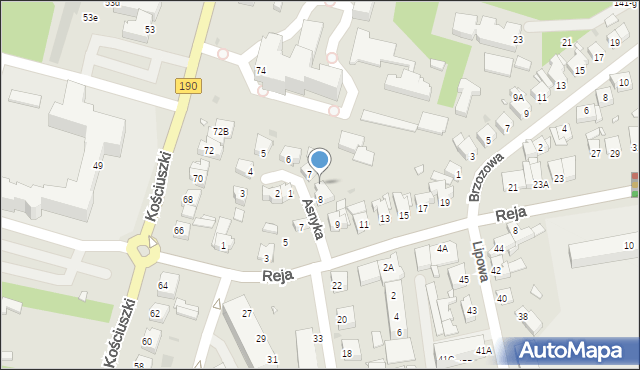 Wągrowiec, Asnyka Adama, 7a, mapa Wągrowiec