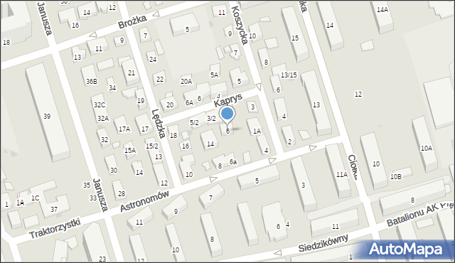 Warszawa, Astronomów, 6, mapa Warszawy