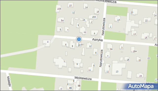 Warszawa, Asnyka Adama, 10, mapa Warszawy