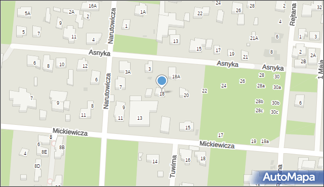 Warszawa, Asnyka Adama, 18, mapa Warszawy