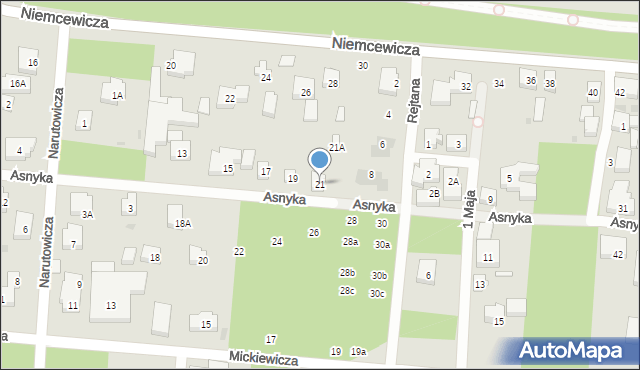 Warszawa, Asnyka Adama, 21, mapa Warszawy