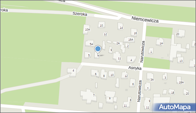 Warszawa, Asnyka Adama, 7, mapa Warszawy