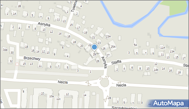 Wejherowo, Asnyka Adama, 24, mapa Wejherowo