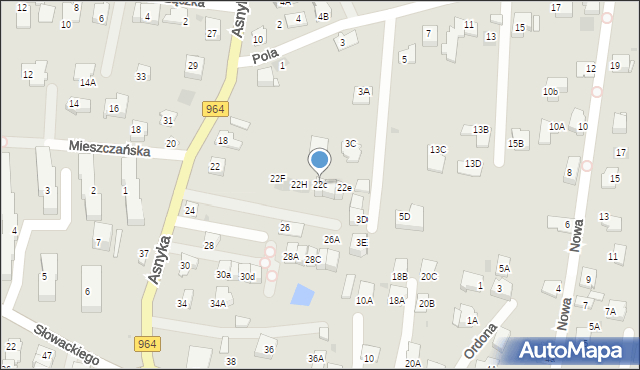 Wieliczka, Asnyka Adama, 22c, mapa Wieliczka