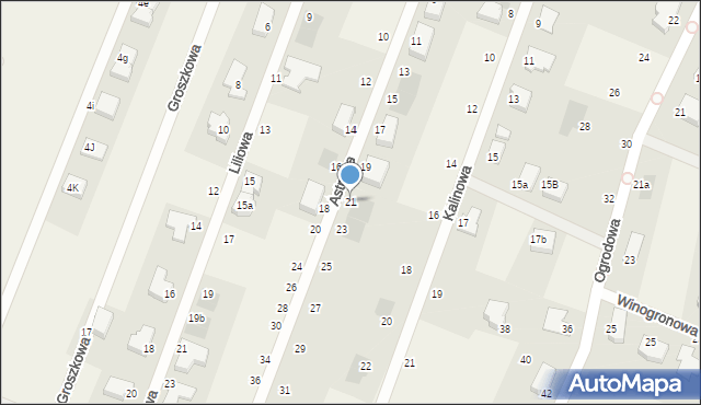 Wołczkowo, Astrowa, 21, mapa Wołczkowo