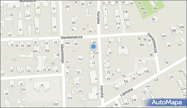 Wołomin, Asnyka Adama, 6, mapa Wołomin