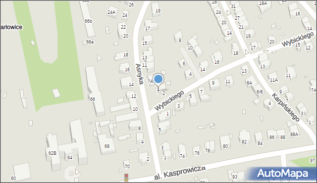 Wrocław, Asnyka Adama, 7, mapa Wrocławia