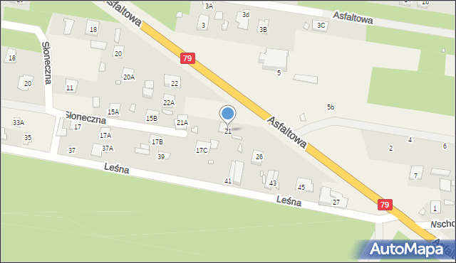 Żabieniec, Asfaltowa, 21, mapa Żabieniec