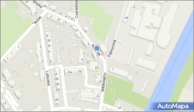 Żagań, Asnyka Adama, 1, mapa Żagań