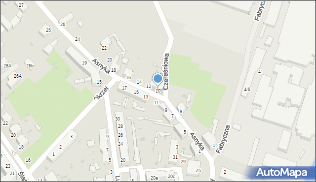 Żagań, Asnyka Adama, 10, mapa Żagań