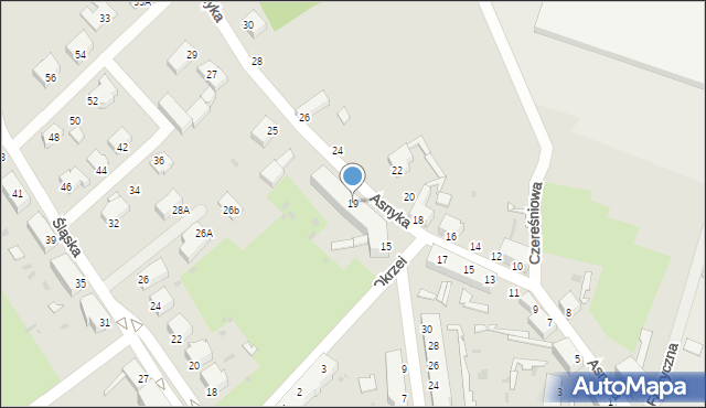 Żagań, Asnyka Adama, 19, mapa Żagań