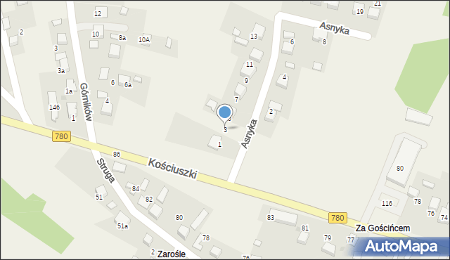 Żarki, Asnyka Adama, 3, mapa Żarki